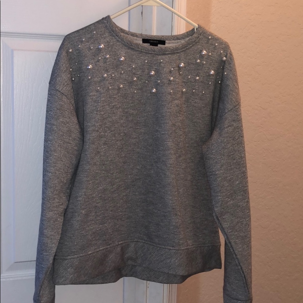Gray pearl sweater